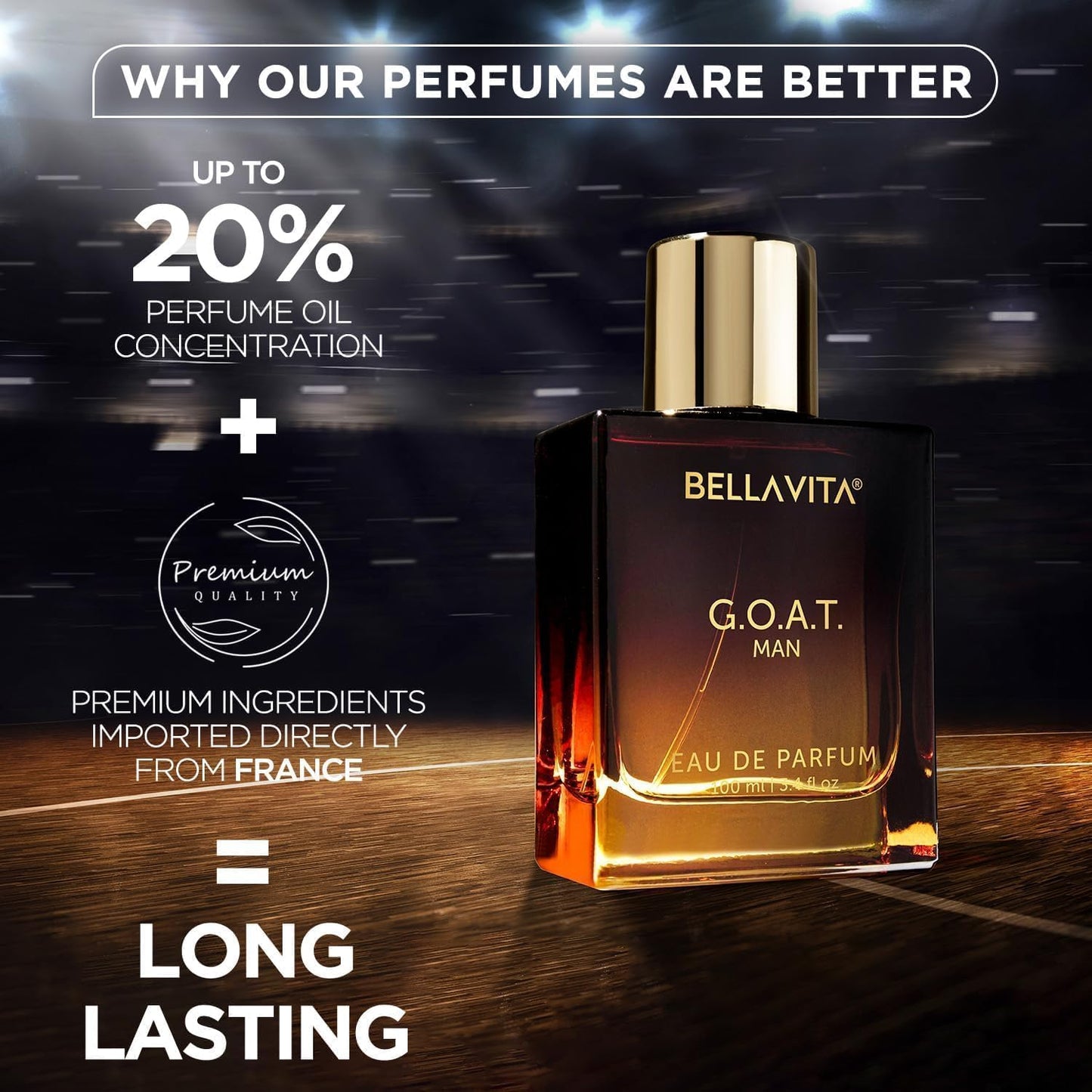 Bella Vita Luxury G.O.A.T Long Lasting Perfume for Man